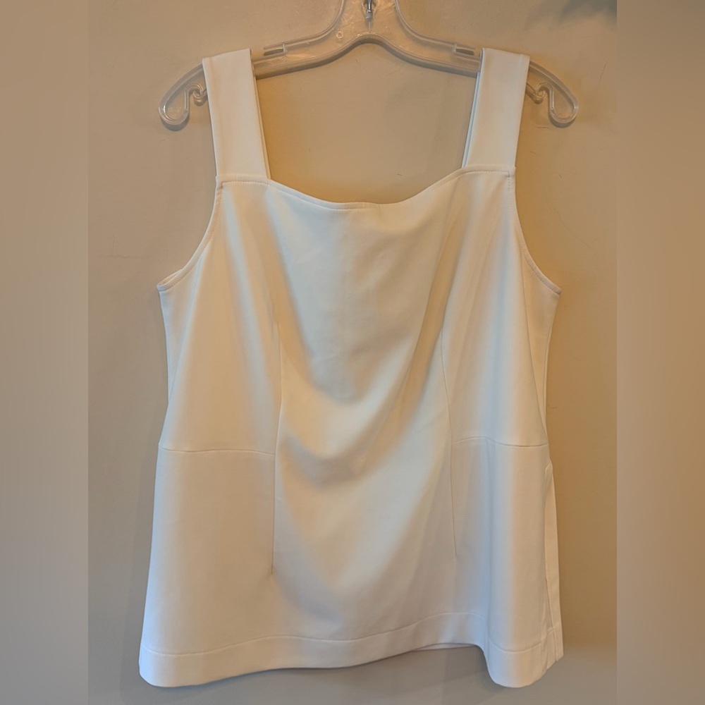 BAILEY White Square-Neck Tank Top W/ Slits on the sides